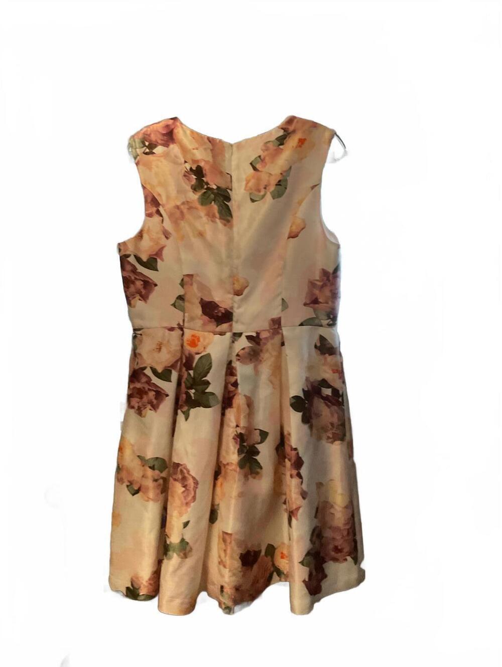 Liz Claiborne Floral Tea Special Occasion Dress Midi Size 14 Fit and Flare - Picture 7 of 10